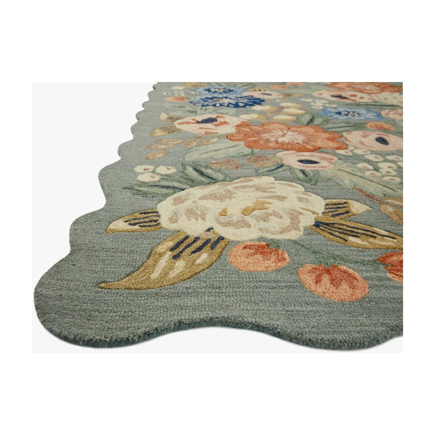 Silhouette Vintage Blossom Sage Rug | Rifle Paper Co. x Loloi