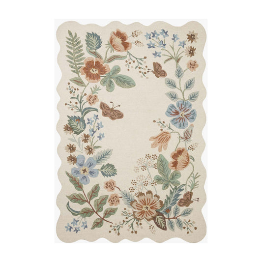 Silhouette Strawberry Fields Cream Rug | Rifle Paper Co. x Loloi