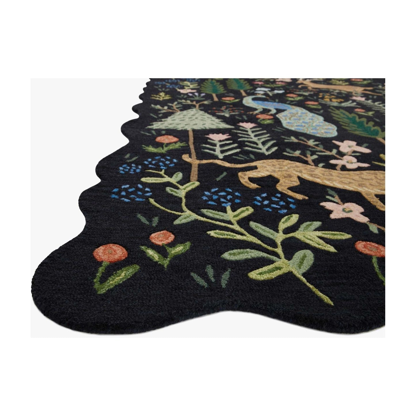 Silhouette Midnight Menagerie Black Rug | Rifle Paper Co. x Loloi