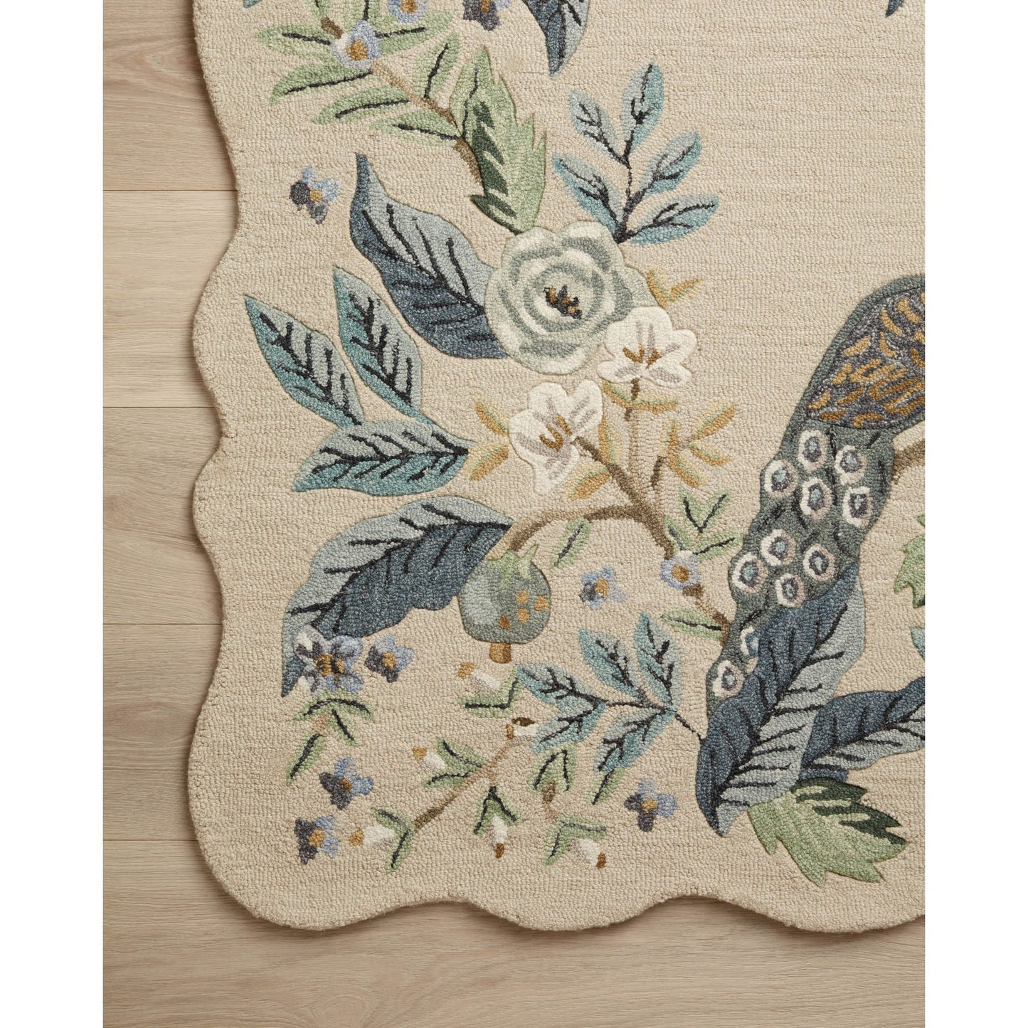 Silhouette Peacock Blue Rug | Rifle Paper Co. x Loloi