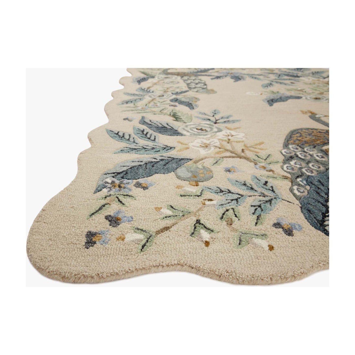 Silhouette Peacock Blue Rug | Rifle Paper Co. x Loloi