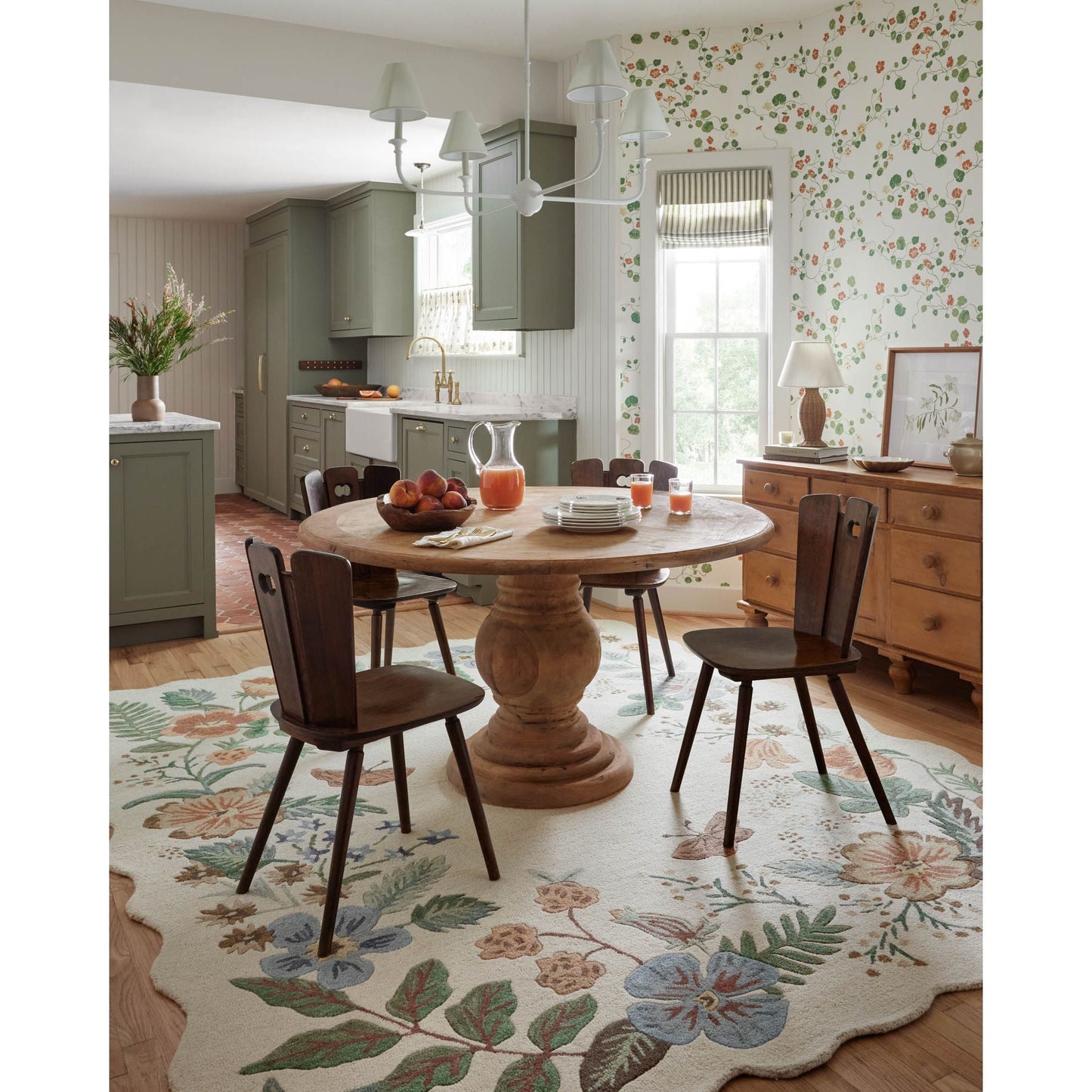 Silhouette Strawberry Fields Cream Rug | Rifle Paper Co. x Loloi