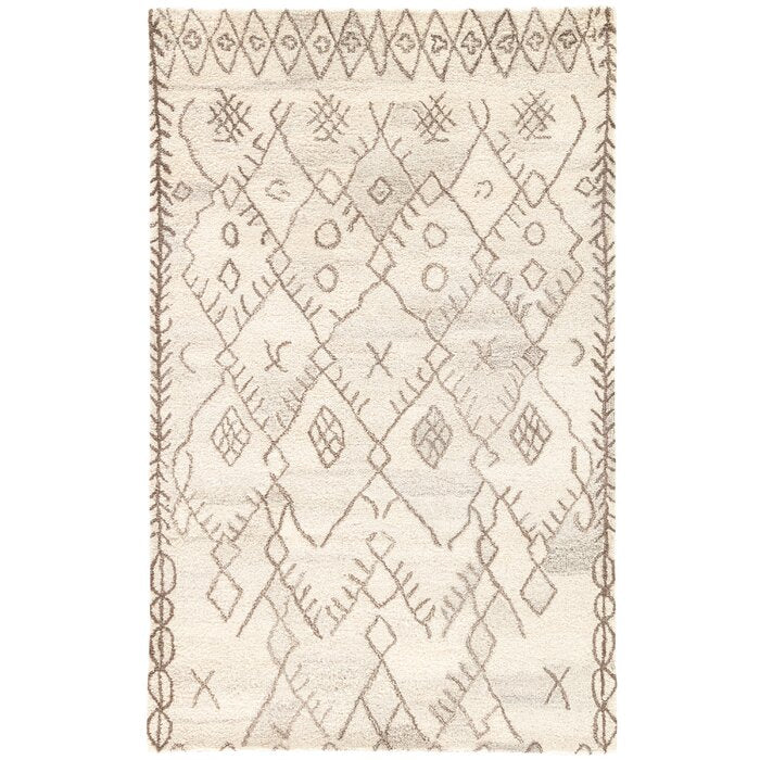Samara Hand-Tufted Wool Cloud Cream Area Rug  Rectangle 2' x 3'