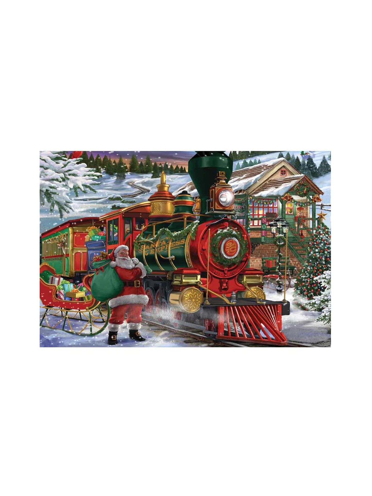 Santa's Train Wood Puzzle