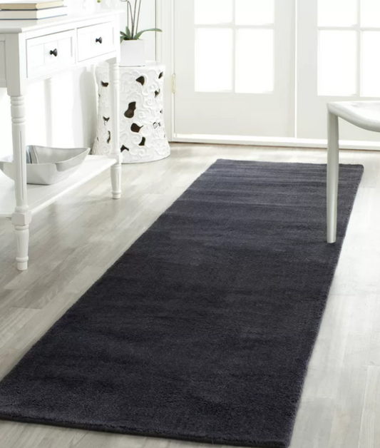 Runner 2'3"x12' Frann Hand-Tufted Wool Black Area Rug