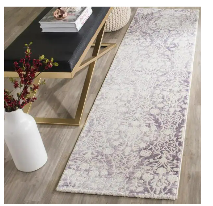 Runner 2'2"x10' Alston Floral Lavander/Ivory Area Rug