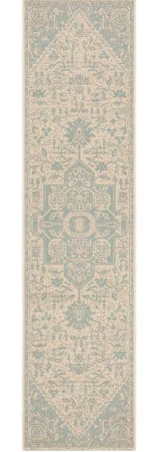 Runner 2'x8' Brodick Aqua/Cream Indoor/Outdoor Area Rug