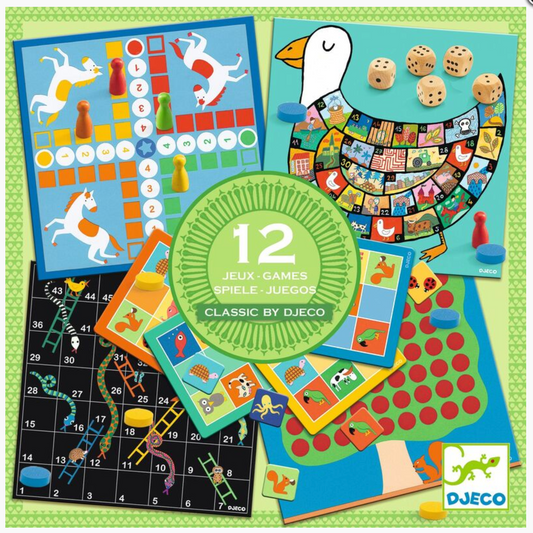 Djeco 12 Classic Board Games for 4 Years Up