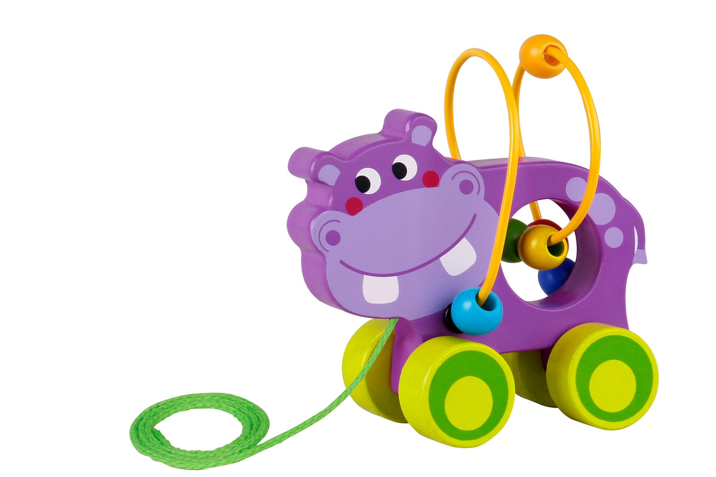 PULL ALONG HIPPO WITH BEAD MAZE