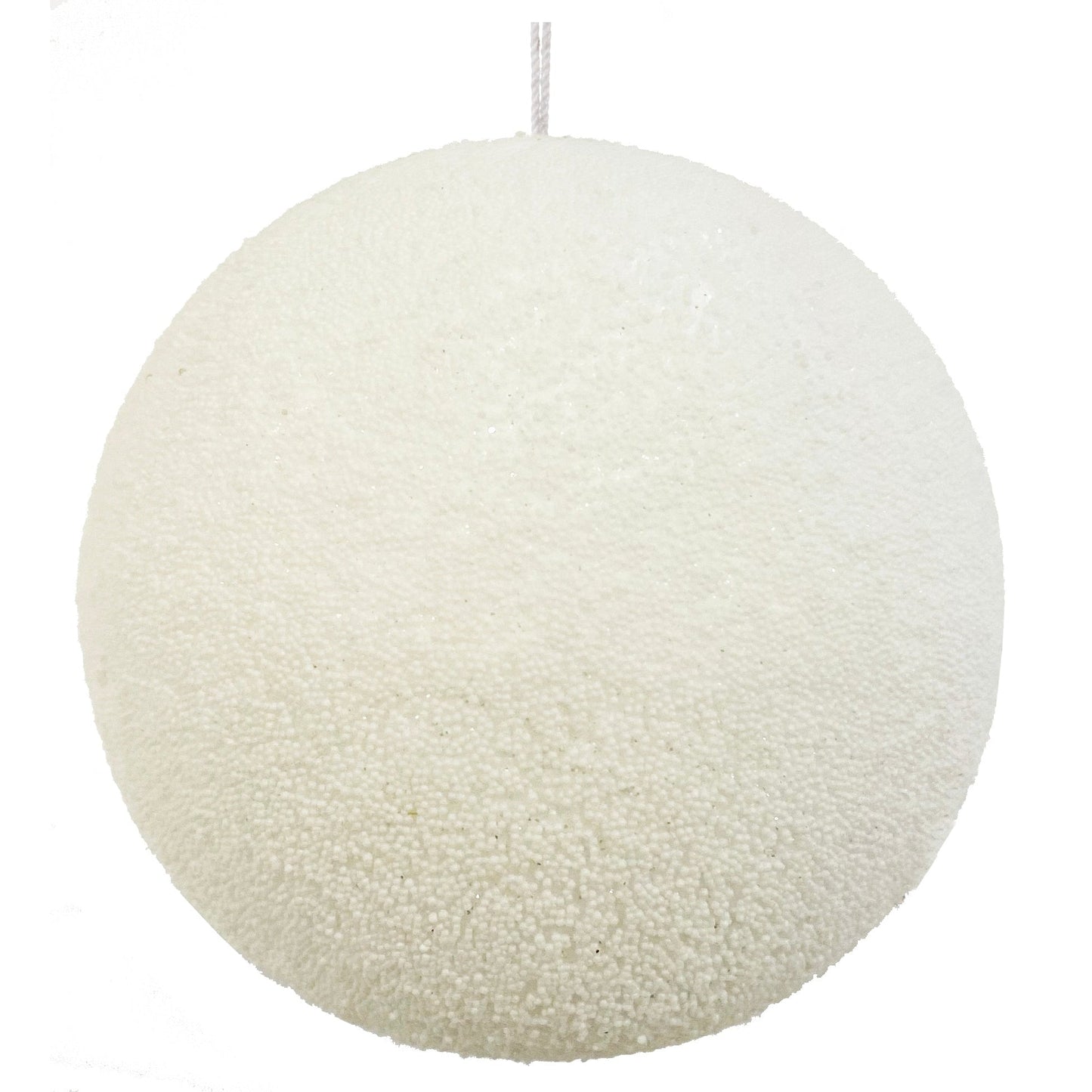 White Ice Ball Ornament, Large, Set of 4