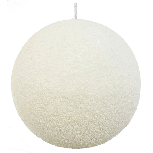 White Ice Ball Ornament, Large, Set of 4