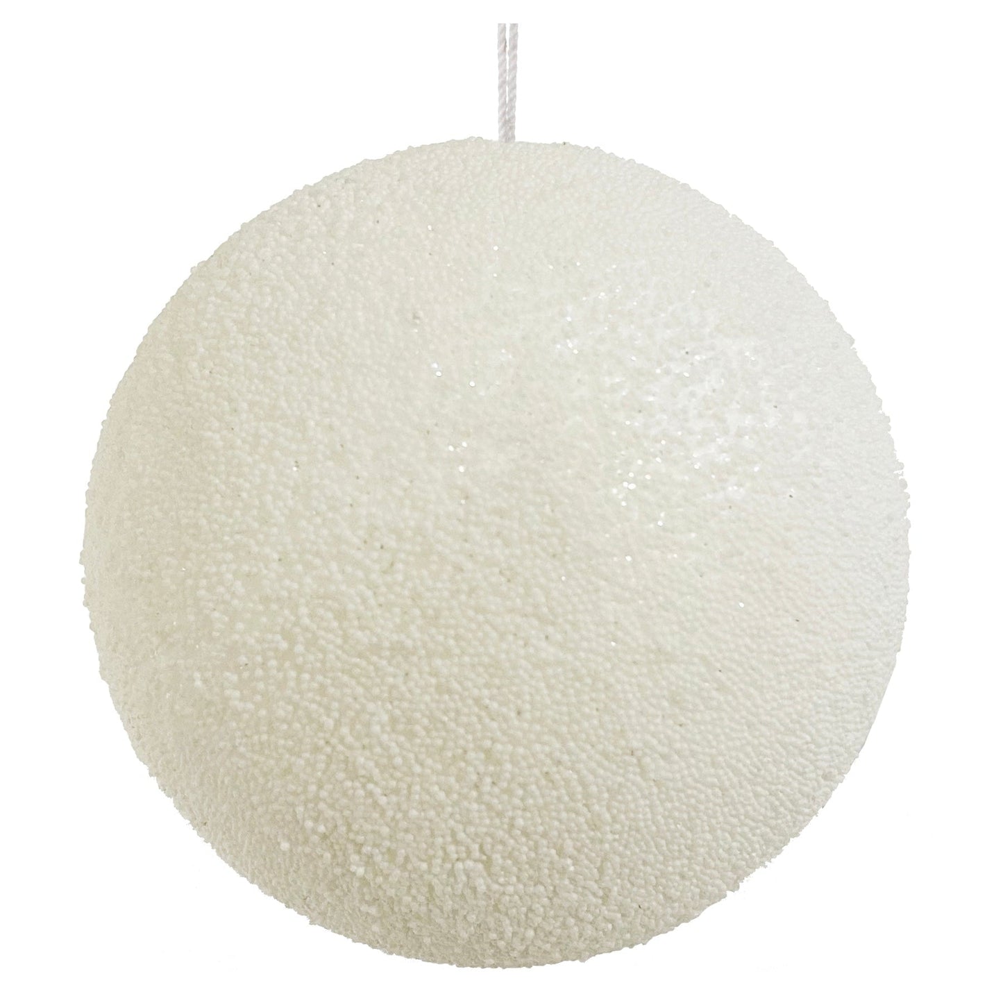 White Ice Ball Ornament, Medium, Set of 6