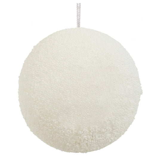 White Ice Ball Ornament, Small, Set of 6