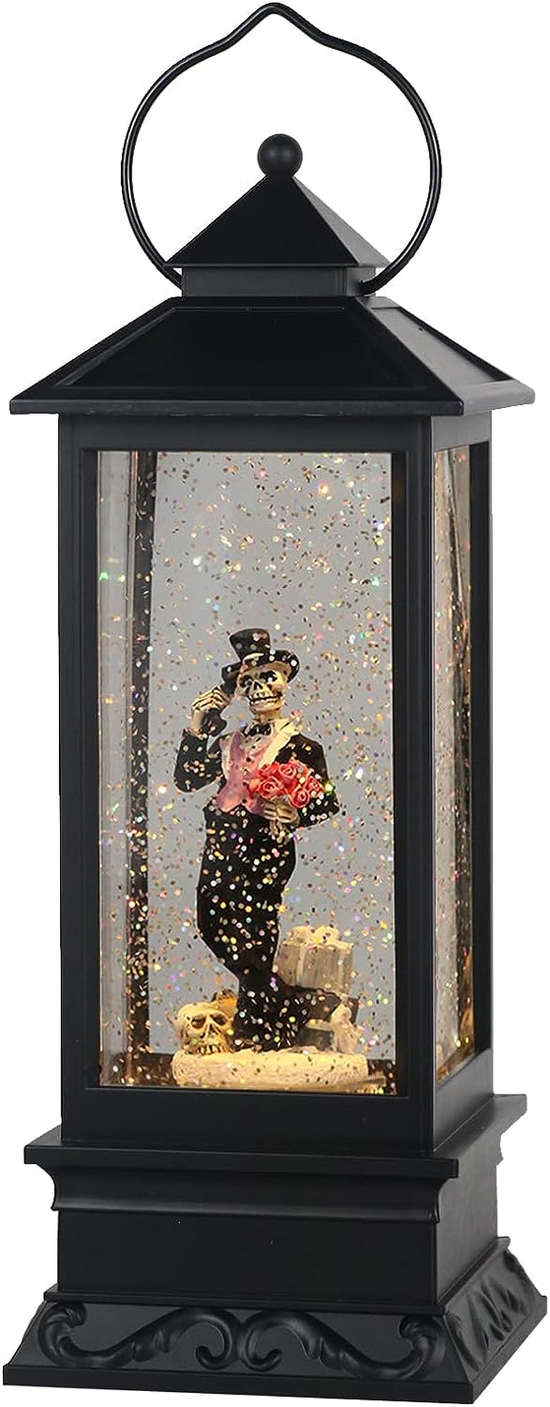 Eldnacele Halloween Ghost Projection Snow Globe Lantern with 6-Hour Timer, Lighted Plug-In & Battery Operated Water Glittering Snowing Globe Lantern for Spooky Fall Halloween Festival Party Decoration Home & Garden > Decor > Seasonal & Holiday Decorations Eldnacele Skull 2