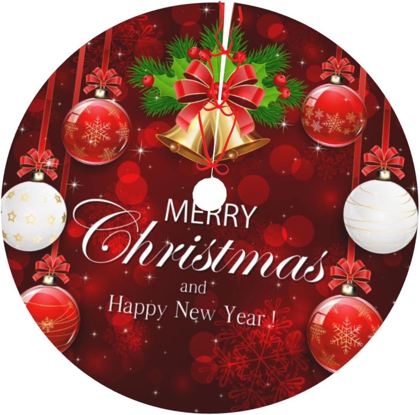 Christmas Tree Skirt Poinsettia Gold Snowflake Christmas Xmas 36 Inch Xmas Skirts for 4 Ft Pencil Tree Holiday New Year Party Decoration Home & Garden > Decor > Seasonal & Holiday Decorations SUPLUCHOM A02