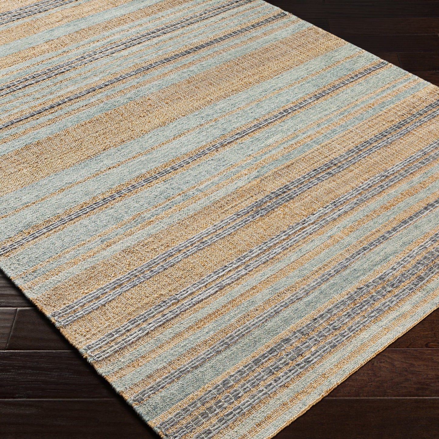 Banded Rug - Sea Glass