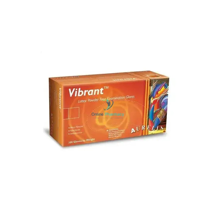 Aurelia Vibrant Latex Powder Free Gloves - 100 Pack