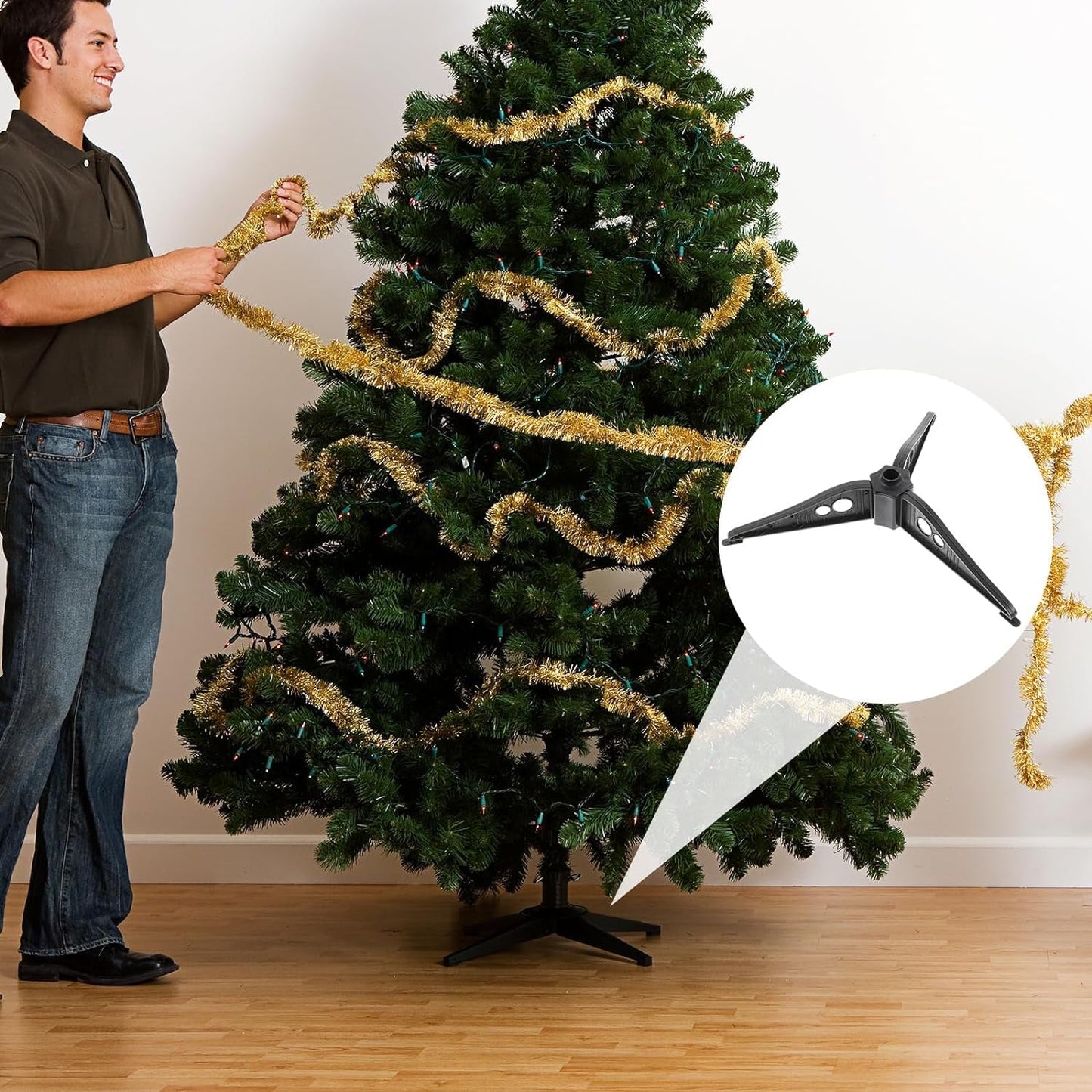 Didiseaon Christmas Tree Stand Christmas Tree Holder Artificial Christmas Tree Base Metal Xmas Tree Folding Replacement Stand Holder Base 10Cm