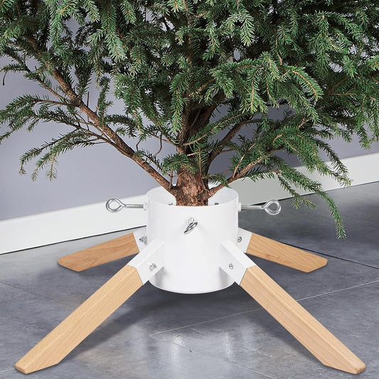 Blissun Christmas Tree Stand for Real Trees, Christmas Tree Holder for Live Tree, Xmas Tree Stand Base, Green Home & Garden > Decor > Seasonal & Holiday Decorations Blissun White