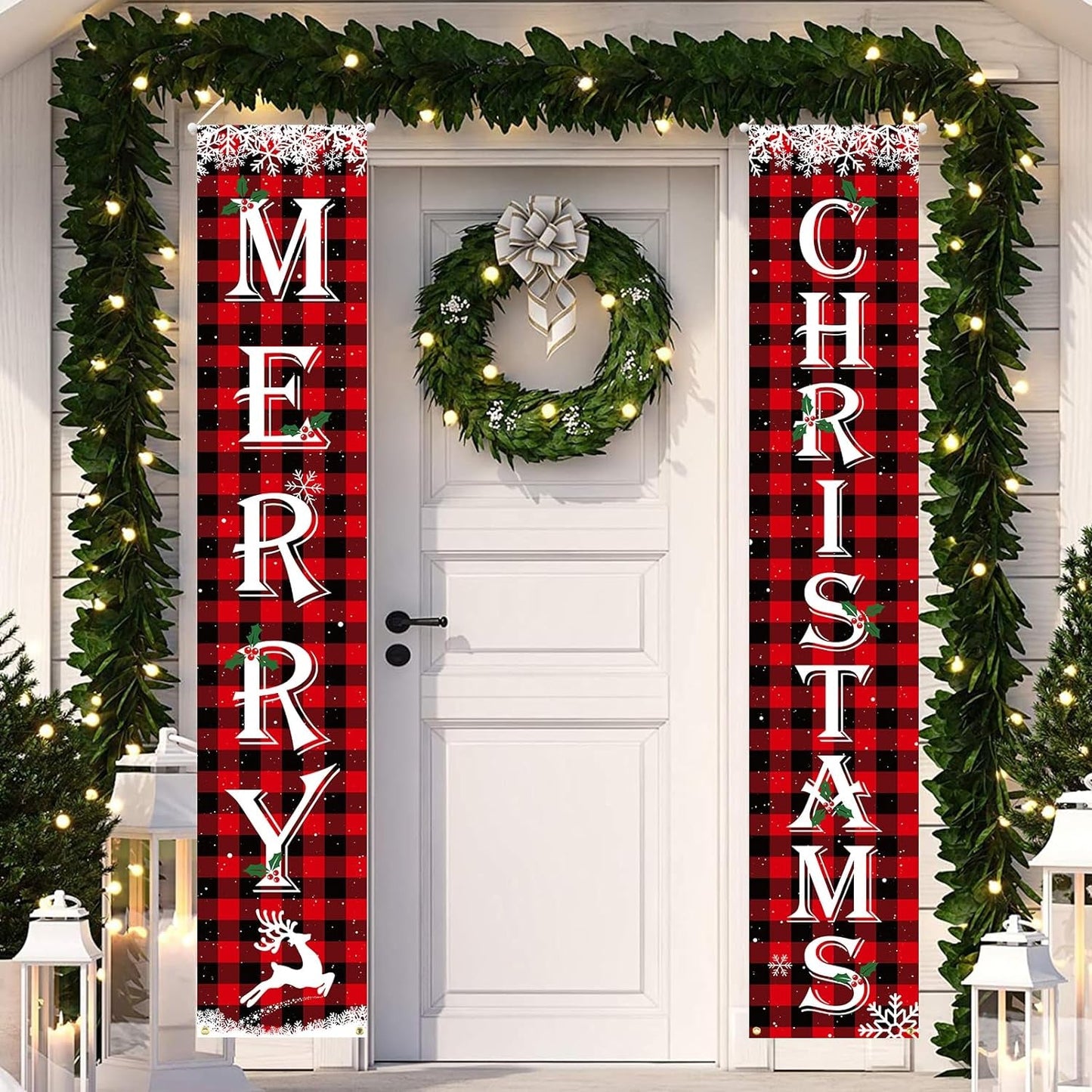 DAZONGE Fall Decorations for Home | Thanksgiving Decorations | Happy Fall Y'All & Give Thanks Porch Banners for Thanksgiving, Fall Autumn Decor Home & Garden > Decor > Seasonal & Holiday Decorations DAZONGE Red