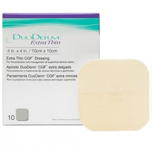 DuoDerm CGF Hydrocolloid Extra Thin Square Dressing - 4" x 4", Box of 10 55008695
