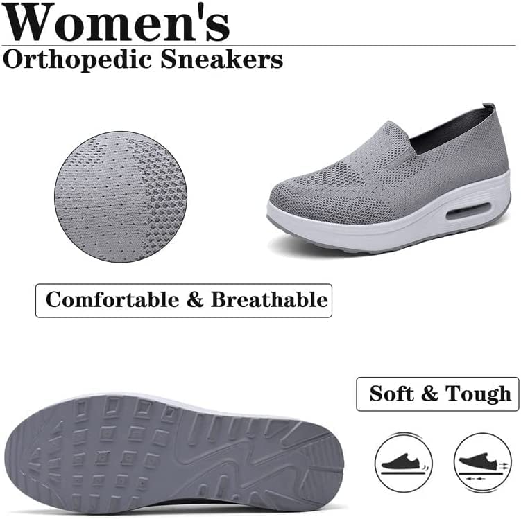 Breathable Wedges Ladies Walking Sneakers