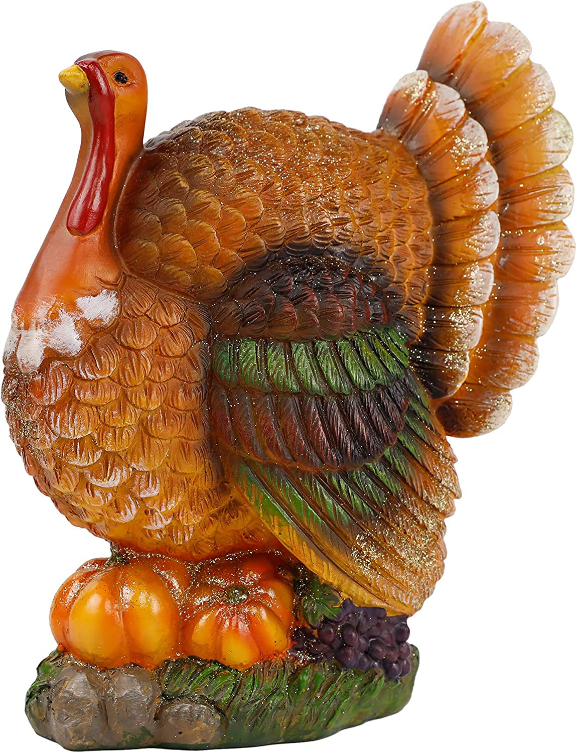 Winemana Thanksgiving Table Decorations Turkey with Candle Holder, Resin Turkey Figurine Tea Light Candleholders, Fall Home Decor Tabletop Centerpieces for Harvest Day Kitchen Office Home & Garden > Decor > Seasonal & Holiday Decorations winemana Turkey