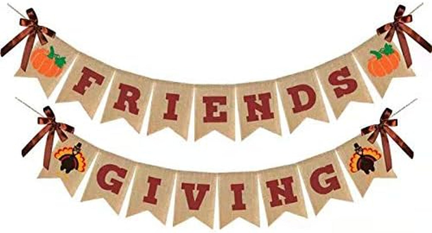 Give Thanks Burlap Banner, Thanksgiving Banner Burlap, Thanksgiving Decorations, Reusable Pre-Strung Thanksgiving Decoration for Thanksgiving Party Supplies Fireplace Mantle Home Decor Home & Garden > Decor > Seasonal & Holiday Decorations Raleyooze Brown,Red-A