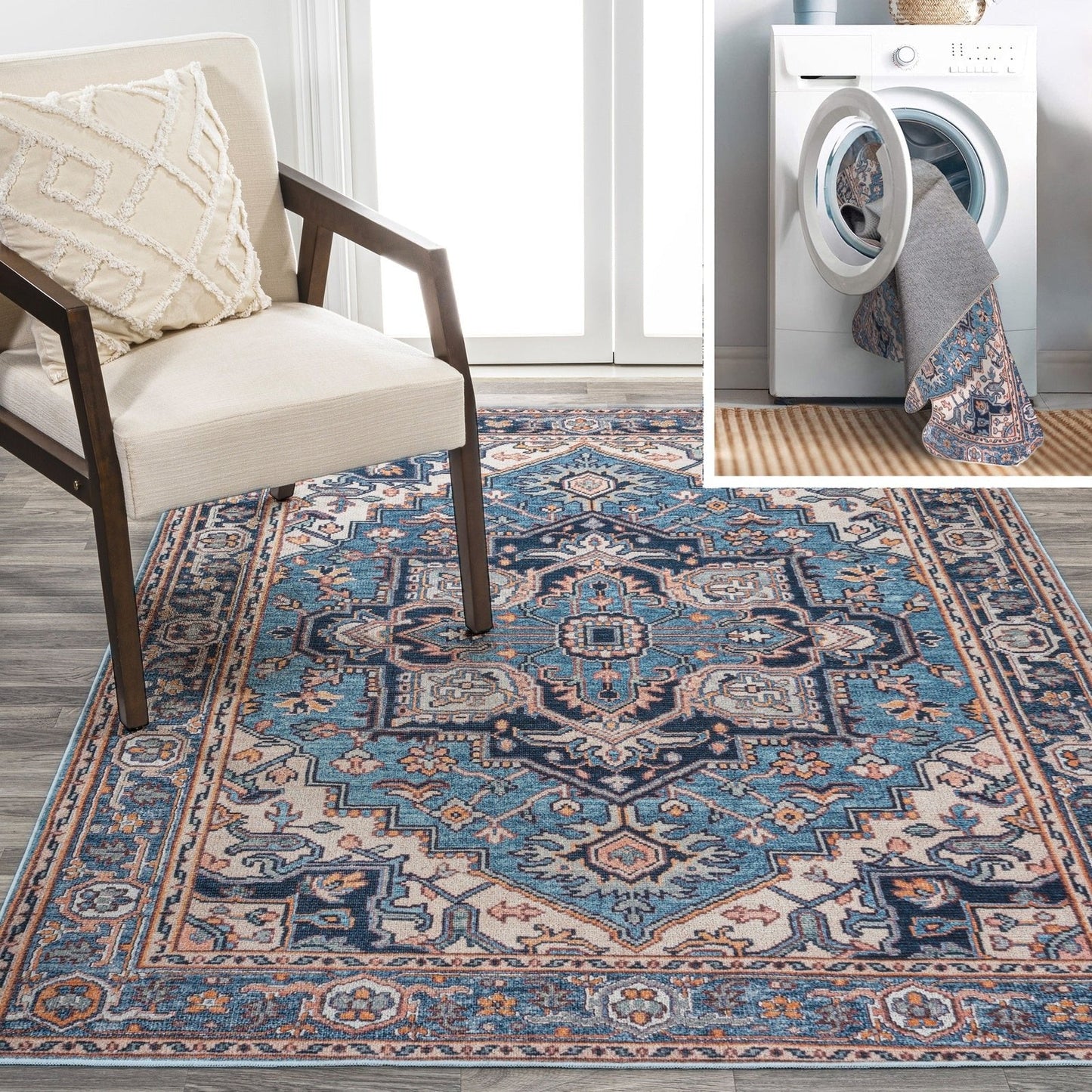 Cirali Ornate Large Medallion Washable Area Rug - Pier 1