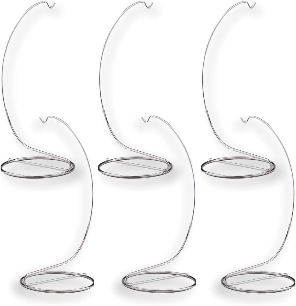 BANBERRY DESIGNS Metal Ornament Stand Smooth Silver Chrome - 9 Inch High - Set of 12 Home & Garden > Decor > Seasonal & Holiday Decorations Banberry Designs 6 Pack