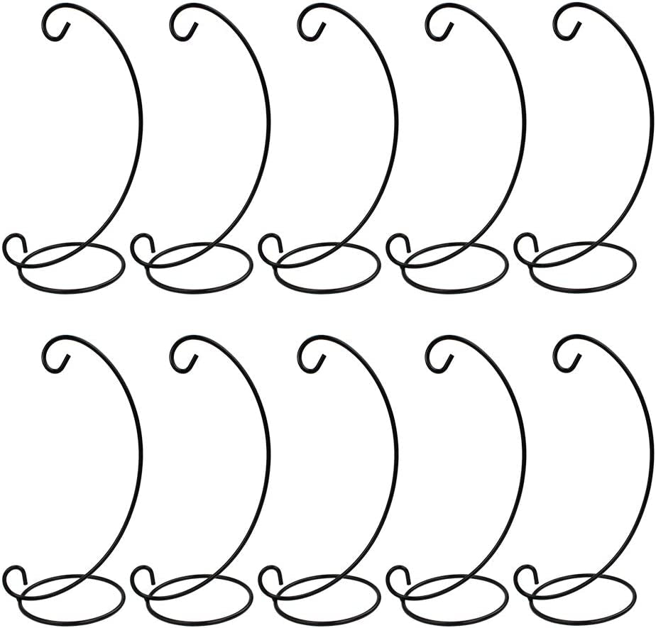 Daskfire Ornament Display Stand, Air Plant Holder, Terrariums Hanger, Black Iron Wire Hanging Hook for Christmas Halloween Decoration, Glass Crystal Witch Ball, Home Party Decor Art Craft Fair Home & Garden > Decor > Seasonal & Holiday Decorations DaskFire 9In 10 Pack