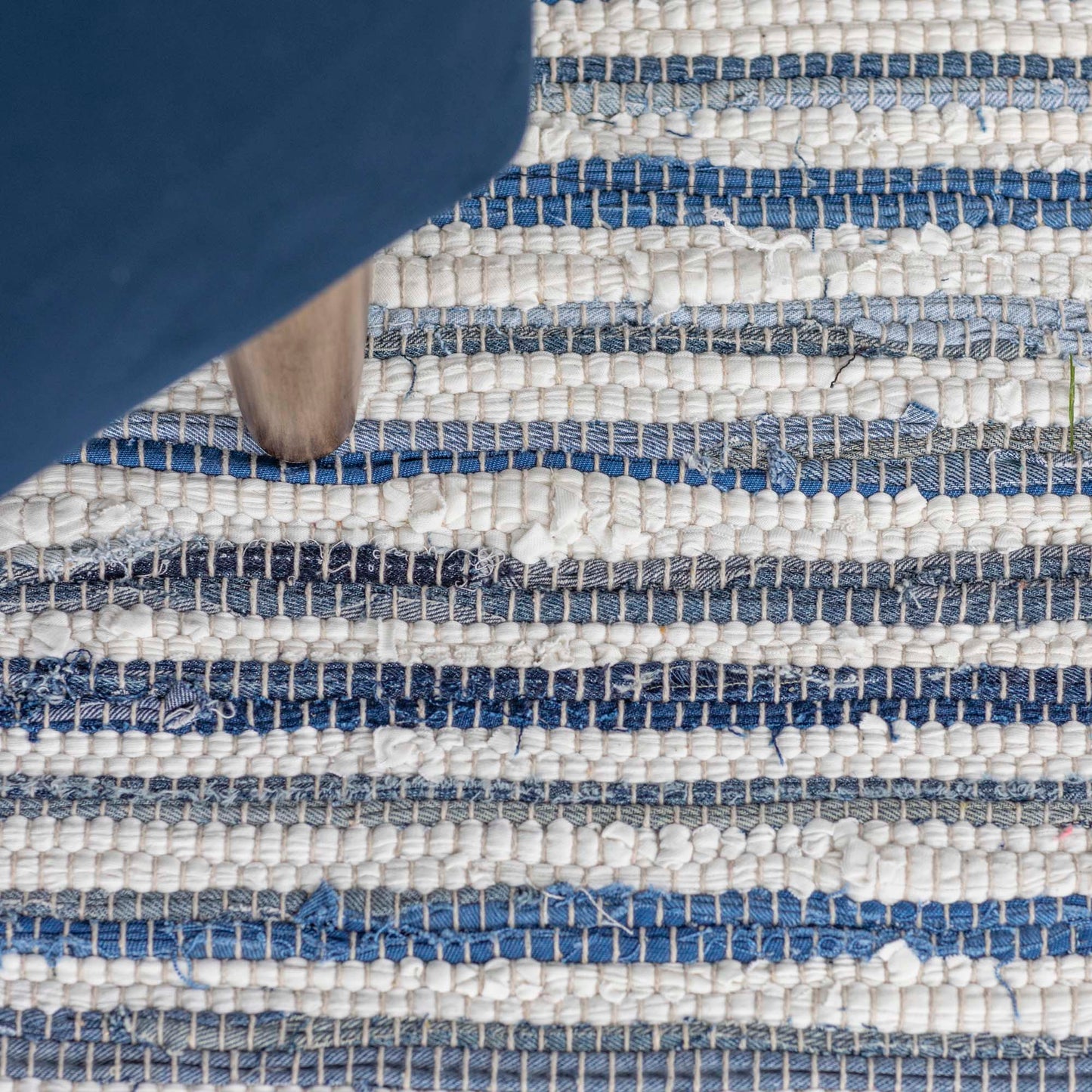 Denim Ombre Rag Rug - Marine