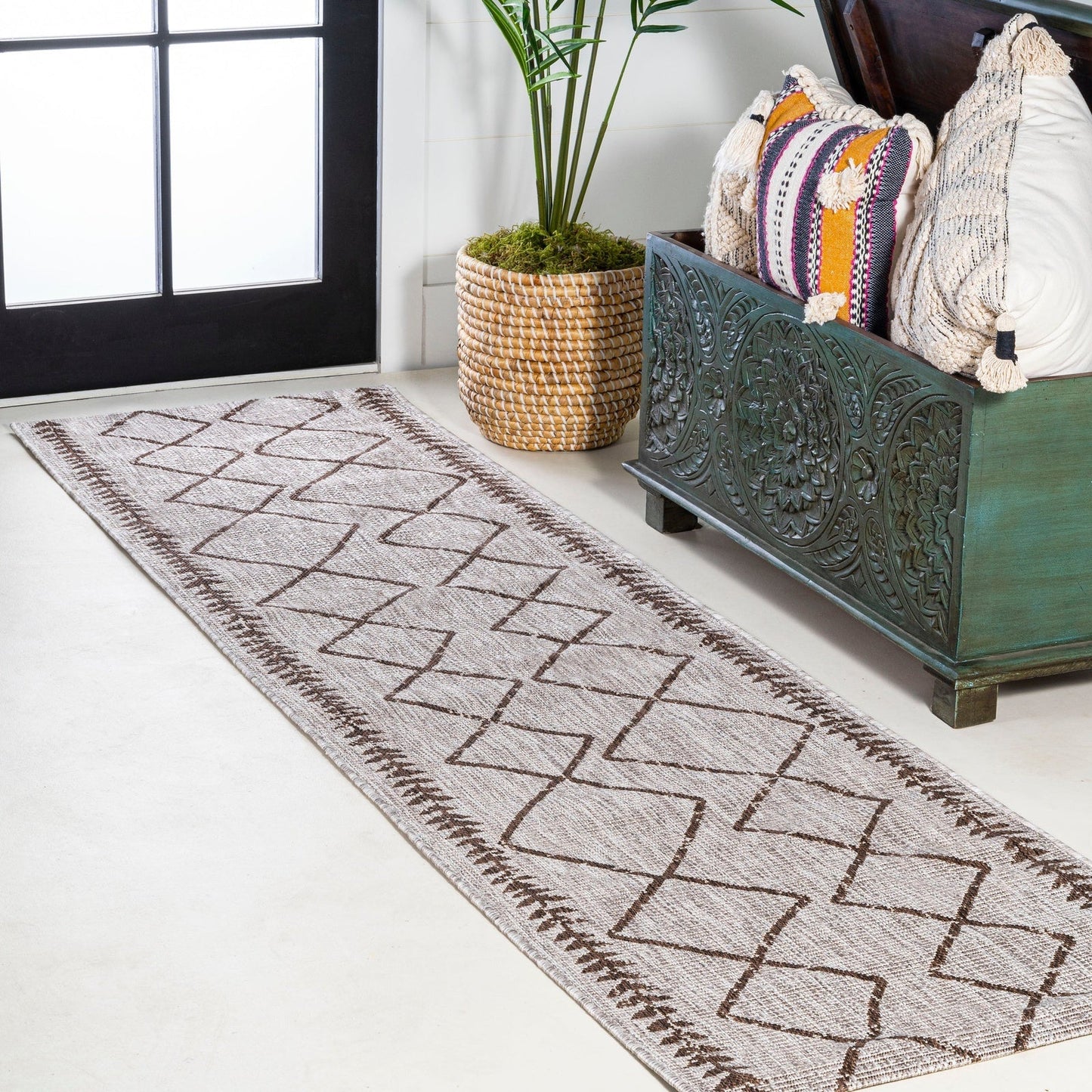 Derya Tribal Diamond Trellis Indoor/Outdoor Area Rug - Pier 1