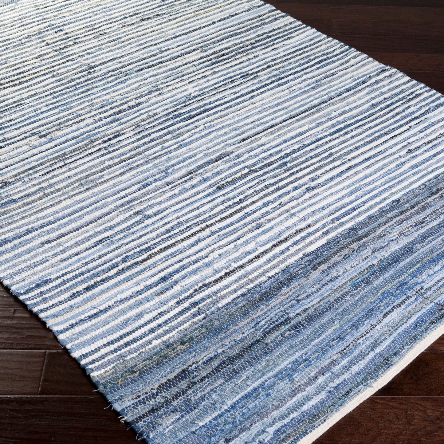 Denim Ombre Rag Rug - Marine