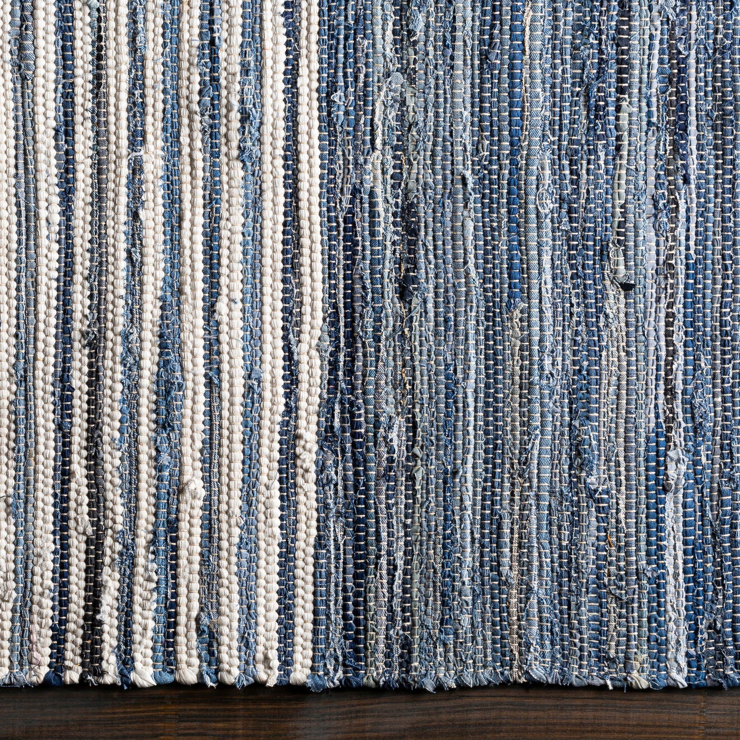 Denim Ombre Rag Rug - Marine