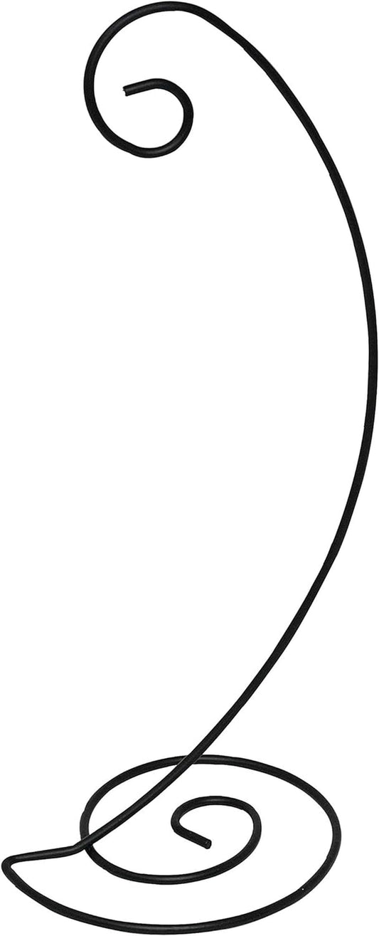 Home-X Spiral Ornament Stand, Durable Metal Display Stand, Elegant Design, Home Décor, 13” H, Black, Set of 2