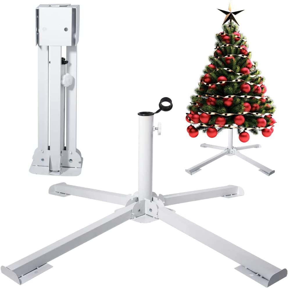 Christmas Tree Stand Heavy Duty Folding Artificial Christmas Tree Stand (16.5"/42Cm,Dia 1.25"/3.2Cm) Home & Garden > Decor > Seasonal & Holiday Decorations Sivya 33.5"/85Cm, White