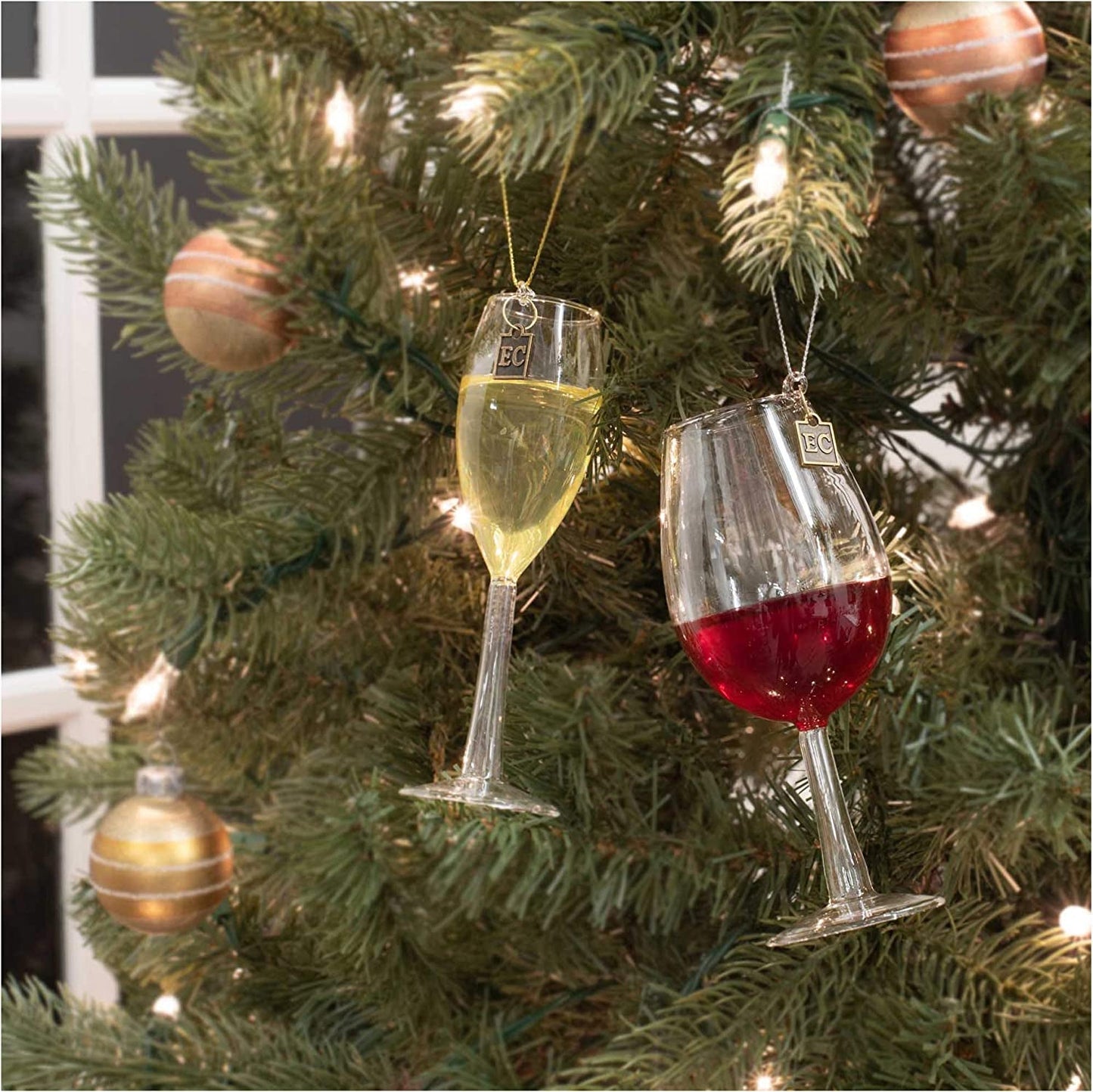 RAZ Imports Red Wine Wishes Clear 5.5 X 2.5 Resin Stone Holiday Decorative Hanging Christmas Ornament