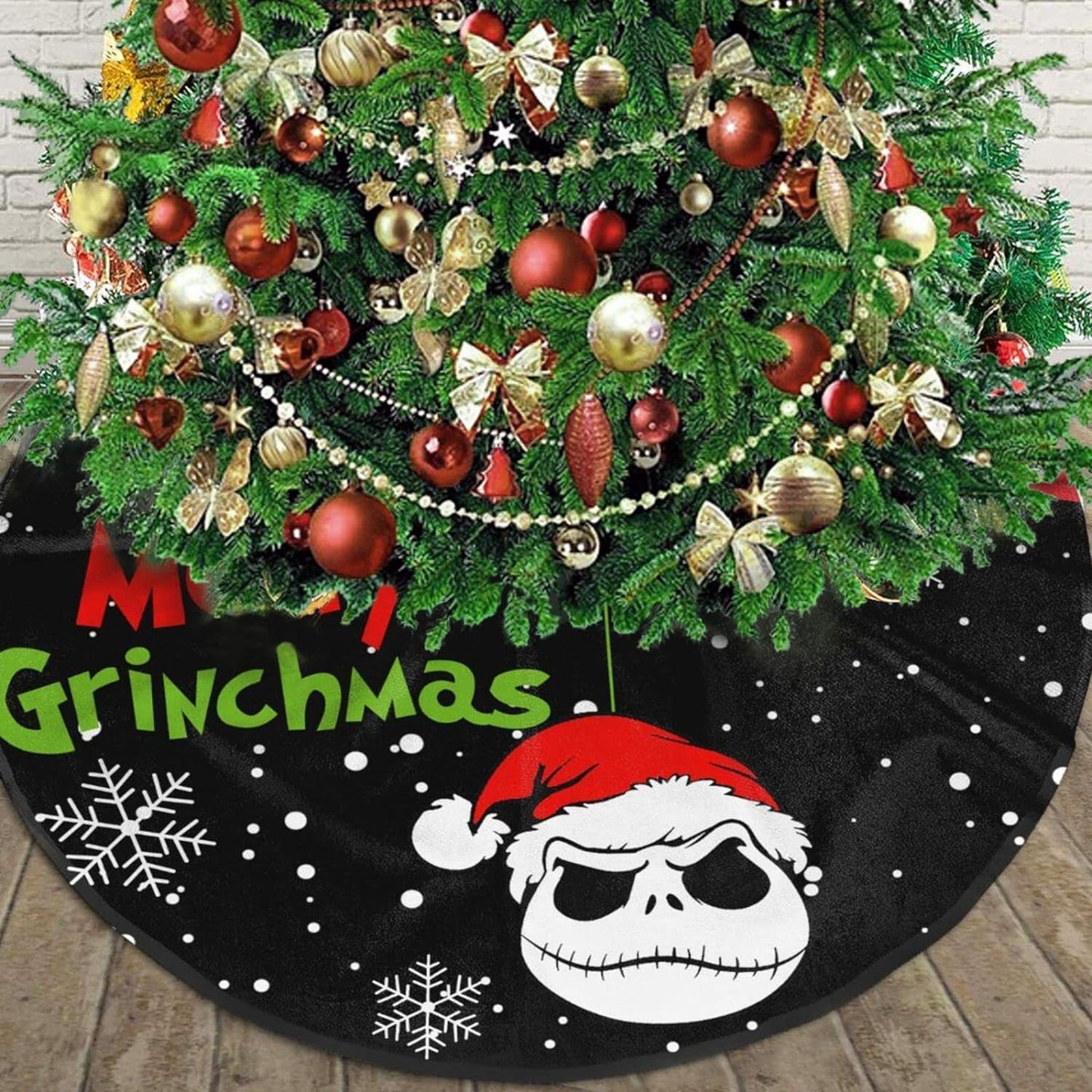 Halloween Tree Skirt Gift, Tree Skirt Living Room Decor Tree Mat for Halloween Thanksgiving Christmas Holiday Party Decorations 48Inches Home & Garden > Decor > Seasonal & Holiday Decorations ONIOLVLA 02 48Inches