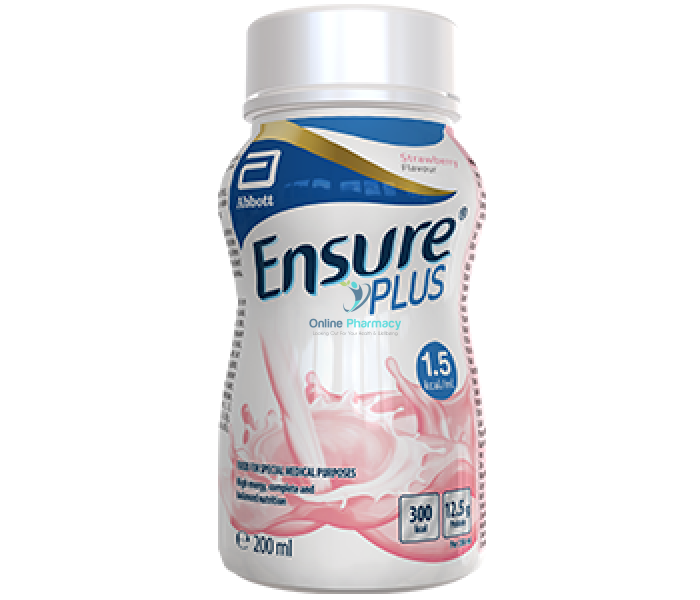 Ensure Plus Strawberry Nutritional Drink Bottle -  200ml / 24 x 200ml Case