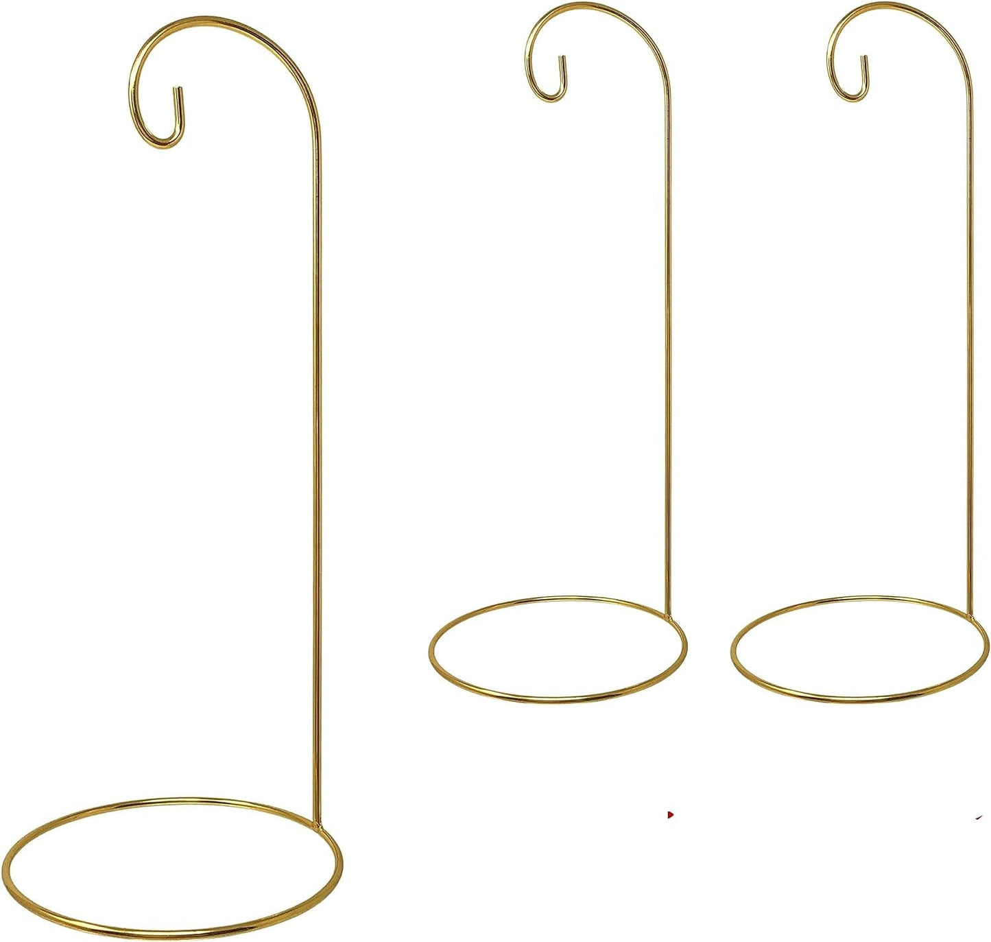 BANBERRY DESIGNS Gold Ornament Stands - Set of 3 Large 11-Inch Ornament Holders - Gold Christmas Display Stands