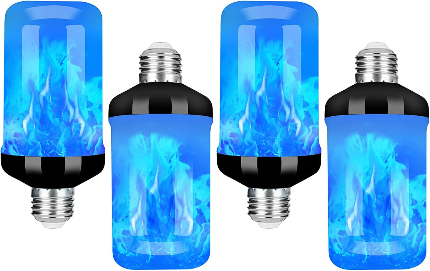 Y- STOP Upgraded LED Flame Light Bulbs, 4 Modes Flickering Light Bulb with Upside down Effect, E26 Base Fire Bulb for Halloween Decorations, Party, Outdoor, Indoor, Home Decor (2 Pack) Home & Garden > Decor > Seasonal & Holiday Decorations Y- STOP Blue-4 Pack