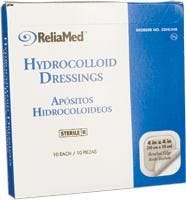 ReliaMed ZDHC44T Hydrocolloid Dressing with Film Back Box of 10