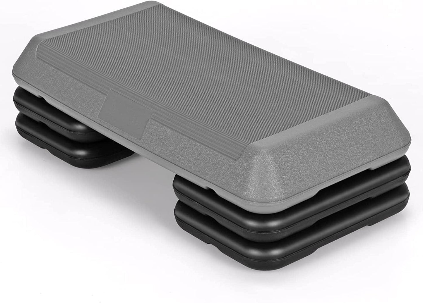 Goplus 29'' Workout Aerobic Stepper, 4”-6”-8” Height Adjustable Step Platform W/ 4 Risers, Non-Slip Non-Stick Stepping Surface for Home Gym Exercise Fitness