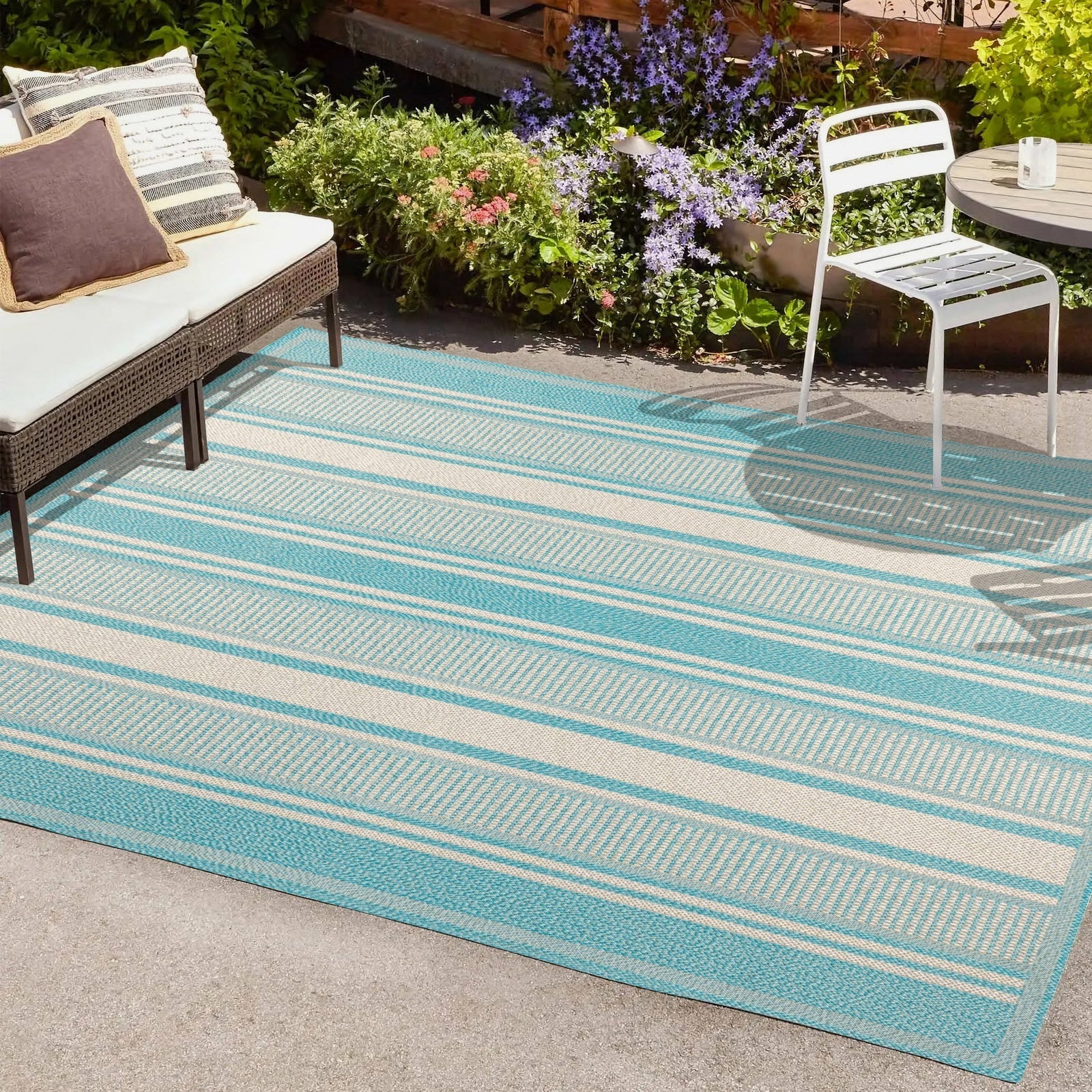 Haynes Modern Double Stripe Indoor/Outdoor Area Rug - Pier 1