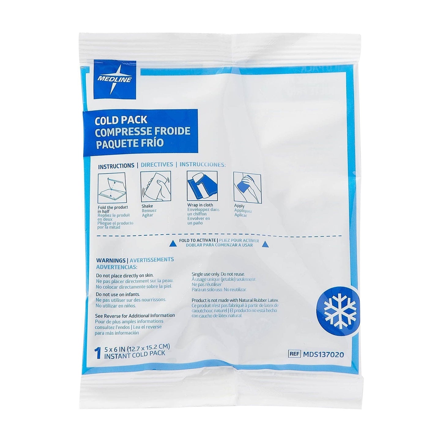Ice Packs Medline 5x6 Standard Instant Cold Packs 50 Count
