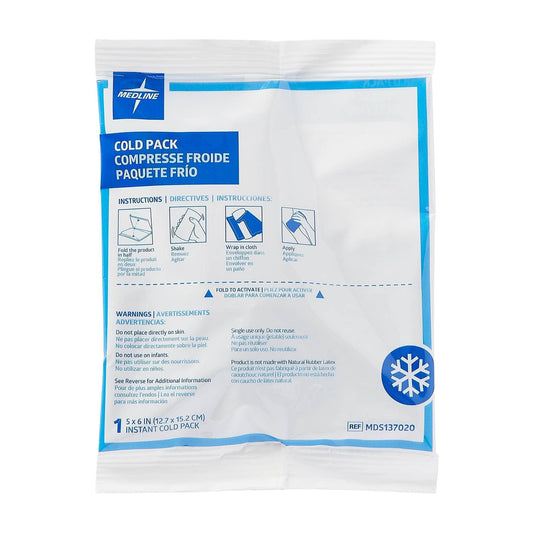 Ice Packs Medline 5x6 Standard Instant Cold Packs 50 Count