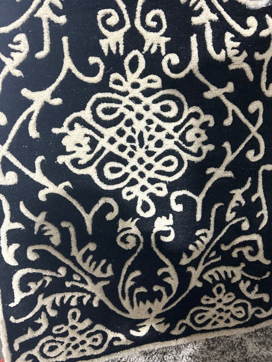 Black Cotton Farmhouse Area Rug Size: Rectangle 2' x 3'