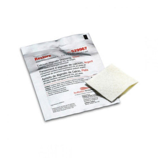 Hollister 529967R CalciCare Calcium Alginate Dressing with Silver 2" x 2" Box of 10 52010776