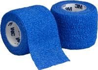 Coban SelfAdherent Wraps Blue 1 Inch x 5yd. roll, Pack of 30